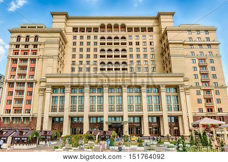 Facade Of The Four Season Hotel In Moscow, Russia