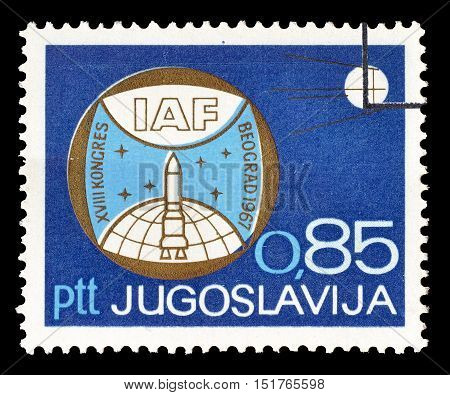 YUGOSLAVIA - CIRCA 1967 : Cancelled postage stamp printed by Yugoslavia, that shows IAF Emblem.