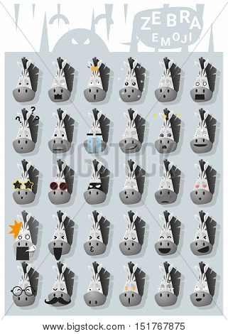 Zebra emoji icons , vector , illustration