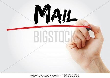 Hand Writing Mail With Marker