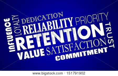 Retention Customers Employees Retain Staff Word Collage 3d Illustration