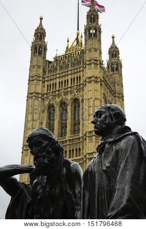 detail of the sculpture burghers of calais