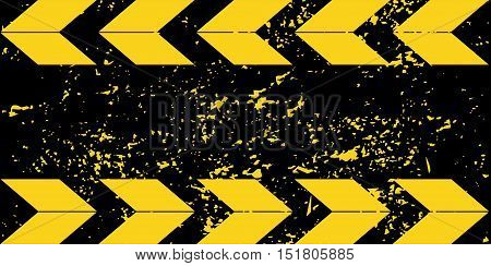 Black and yellow road sign rectangular background Diagonal stripes Texture grunge