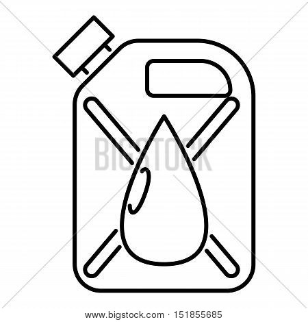 Jerrycan with drop icon. Outline illustration of jerrycan vector icon for web