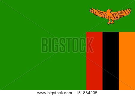 Zambian national official flag. African patriotic symbol banner element background. Accurate dimensions. Flag of Zambia in correct size and colors vector illustration