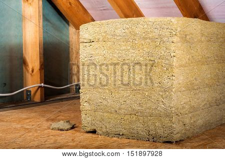 home attic insulation with soft rock wool
