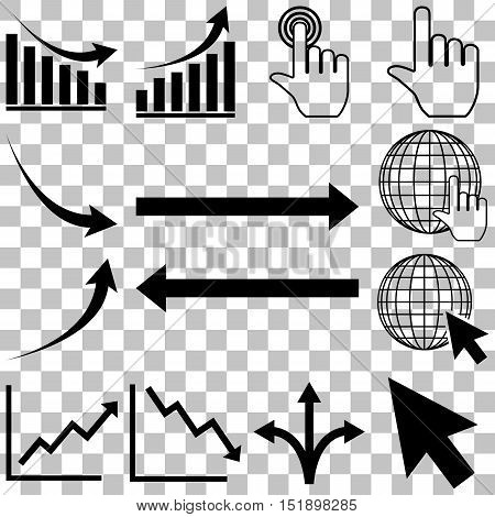 Web Icons Set. Flat Style Vector Illustration