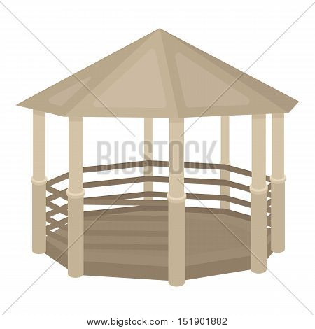 Gazebo icon in cartoon style isolated on white background. Park symbol vector illustration.