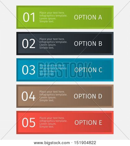 Modern lines for business infographics. Vector template with 5 steps, parts, options, stages.