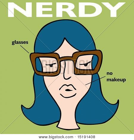 Un'immagine di una ragazza nerd con gli occhiali