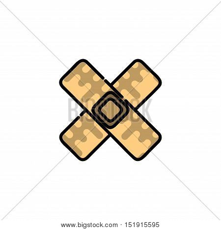 Vector Medical Icon in flat style. Sparadrap. For your design.