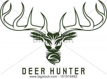 deer head vector design template hunting illustration