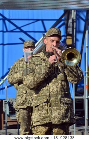 EDITORIAL.Ukrainian nazionalists celebrate the Day of OUN-UPA (Organisation of Ukrainian Nazionalists - Ukrainian Peoples Army). October 14,2016,Kiev, Ukraine