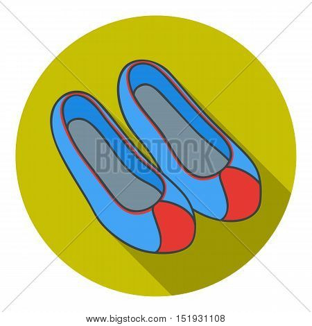 Korean traditional shoes icon in flat style isolated on white background. South Korea symbol vector illustration.