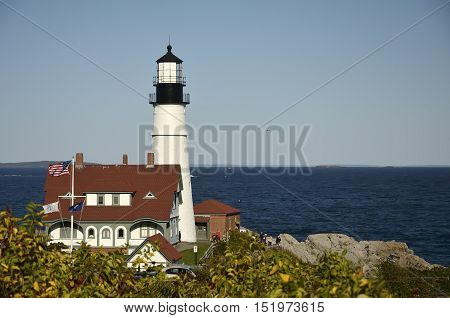 The Portland Head Lighthouse in Cape Elizabeth, Maine, USA