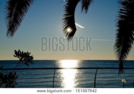 the morning sun reflected on the waters of the sea