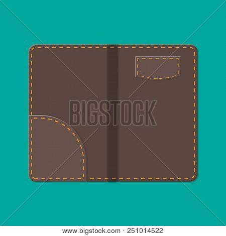 Leather Folder For Cash, Coins And Cashier Check. Thanks For The Service In The Restaurant. Money Fo