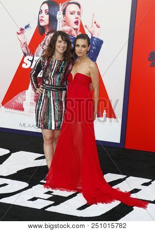 Mila Kunis and Susanna Fogel at the Los Angeles premiere of 'The Spy Who Dumped Me' held at the Regency Village Theater in Westwood, USA on July 25, 2018.