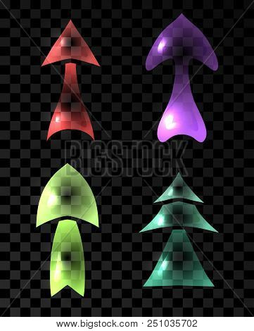 Set Of Ransparent Multicolored Arrows. Vector Element For Infographic And Your Design