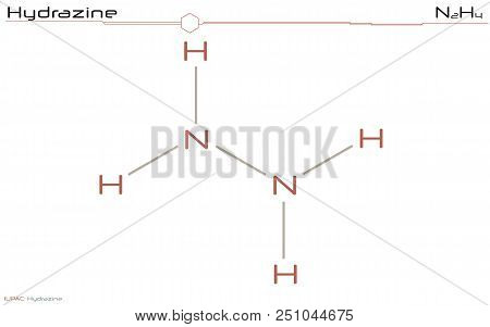 Large And Detailed Infographic Of The Molecule Of Hydrazine