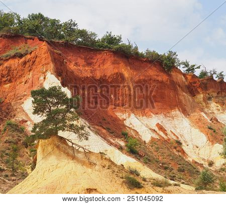 Rustrel, France - July 14, 2018: Photography Showing A Magnificent Landscape. The Photography Was Ta