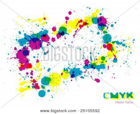 cornice di macchia d'inchiostro CMYK - versione raster di img. n. 31195585