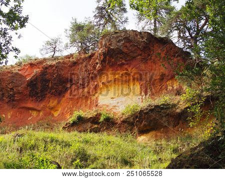 Rustrel, France - July 14, 2018: Photography Showing A Magnificent Landscape. The Photography Was Ta