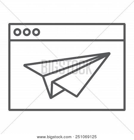 Landing Page Thin Line Icon, Browser And Page, Website Sign, Vector Graphics, A Linear Pattern On A 