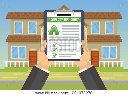 House Insurance Service Vector Illustration For Web Design.