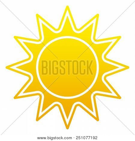 Sun Or Sunshine Symbol With Jags As Vector On A Isolated Background