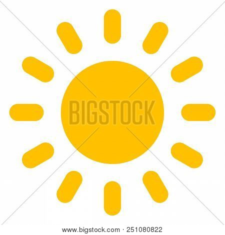Sun Or Sunshine Symbol With Beams As Vector On A Isolated Background