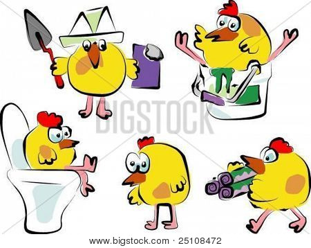 Vector conjunto de pollo
