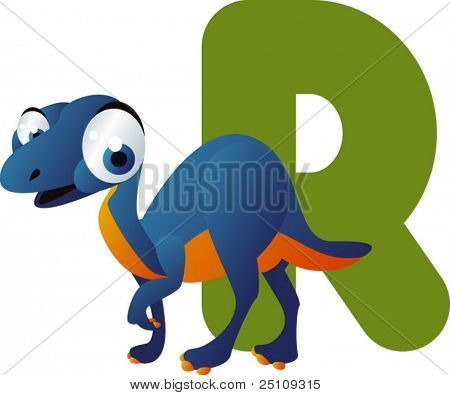 abeceda dino vektor: R je pro riojasaurus
