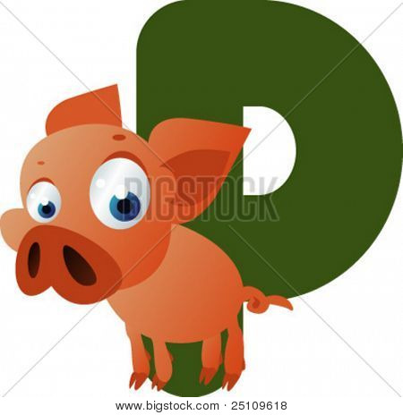 最新の ABC 動物： P です子豚用