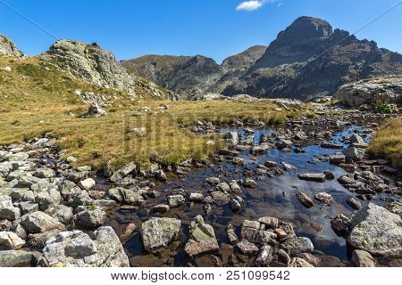 Amazing Landscape Of Orlovets Peak And Mountain River, Rila Mountain, Bulgaria