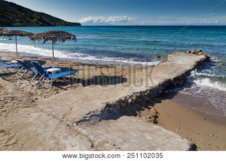 Amazing Seascape Of Porto Kaminia Beach, Zakynthos Island, Greece