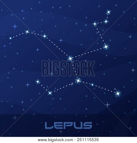 Constellation Lepus, Hare, Night Star Sky Poster, Flyer Advertisement