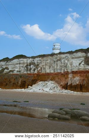 Quarry White Stones Near Beach. Incredible Rock Formations. Backgrounds And Textures. Holliday Conce
