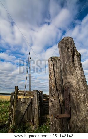 Old Destroyed Rural Farmstead In Summer Phoro