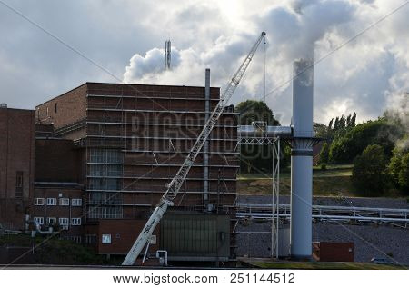 Industrial landscape in South Norway. June 20,2018.Sarpsborg , Norway