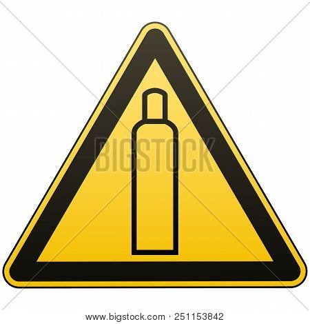 Gas Balloon. Attention Is Dangerous. Warning Sign. Safety Precautions. Yellow Triangle With A Black 