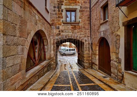 Mora de Rubielos village in Teruel Spain located on Gudar Javalambre Sierra