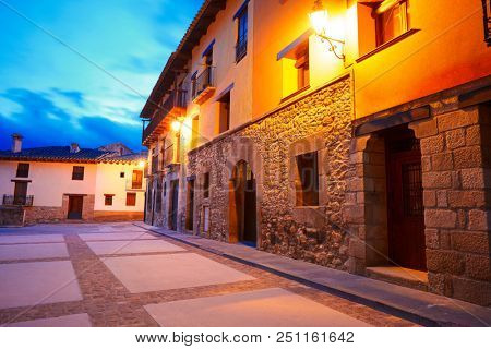 Rubielos de Mora village in Teruel Spain located on Gudar Javalambre Sierra