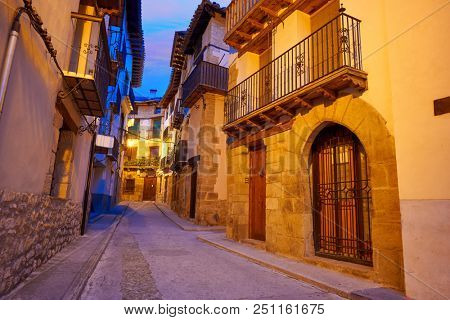 Rubielos de Mora village in Teruel Spain located on Gudar Javalambre Sierra