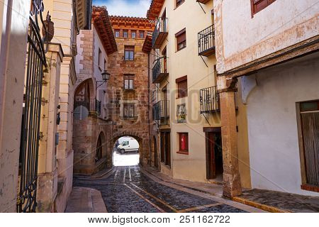 Mora de Rubielos village in Teruel Spain located on Gudar Javalambre Sierra