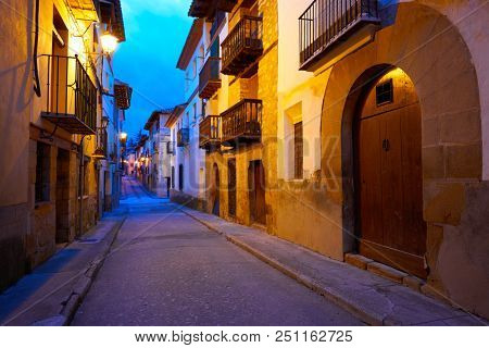 Rubielos de Mora village in Teruel Spain located on Gudar Javalambre Sierra