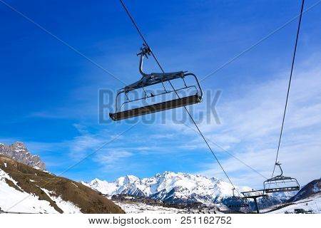 Formigal ski area in Huesca Pyrenees of Spain
