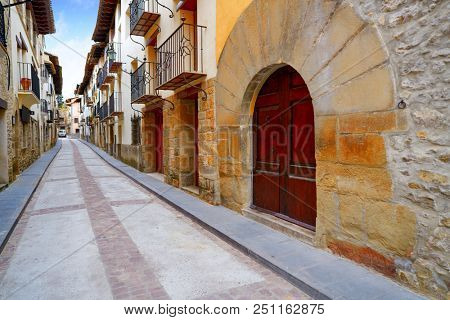 Rubielos de Mora village in Teruel Spain located on Gudar Javalambre Sierra