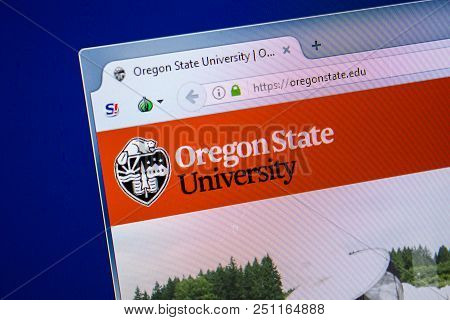 Ryazan, Russia - July 24, 2018: Homepage Of Oregonstate Website On The Display Of Pc. Url - Oregonst