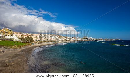 Torviscas Beach On Costa Adeje In Tenerife Island.